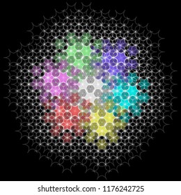 Multi color geometric background, with hexagon shapes. Vector illustration