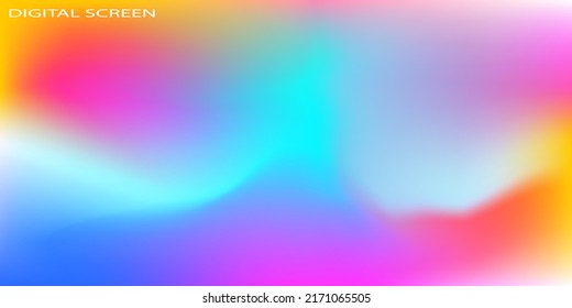 Multi color gradient blurry digital screen pattern.