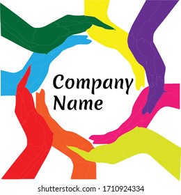 Multi color Hands concept logo vector art