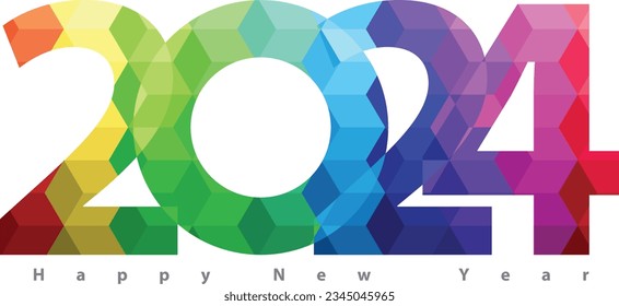 multi color happy new year 2024, vector illustration background for happy new year 2024 celebration