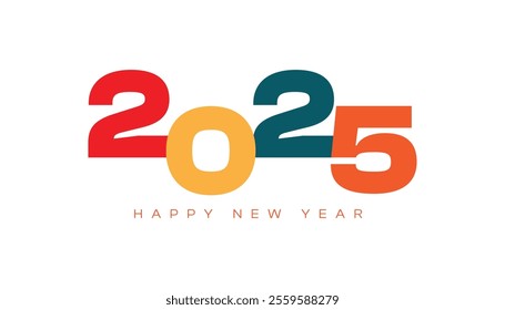 Multi Color Happy New Year 2025 Text Effect 