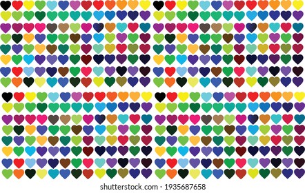 Multi color Heart Background Vector Décor