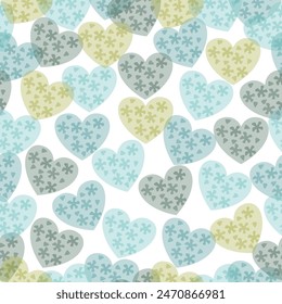 MULTI COLOR HEART SHAPES SEAMLESS PATTERN VECTOR  Pastel Rainbow Conversation Hearts Background.