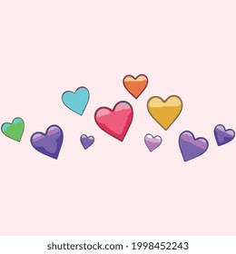 multi color hearts in beautifull vector art