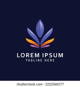 multi color leaf logo template