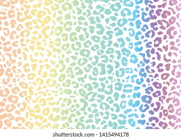 Multi color Leopard skin pattern design. Pastel gradient Leopard print vector background. Wildlife fur skin design illustration for print, web, home decor, fashion, surface, graphic design