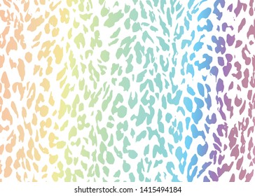 Multi color Leopard skin pattern design. Pastel gradient Leopard print vector background. Wildlife fur skin design illustration for print, web, home decor, fashion, surface, graphic design