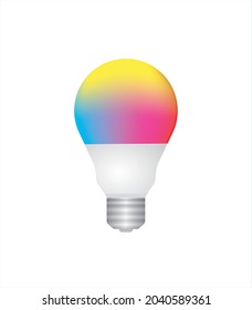 multi color light bulb vector illustration isolated on transparent background