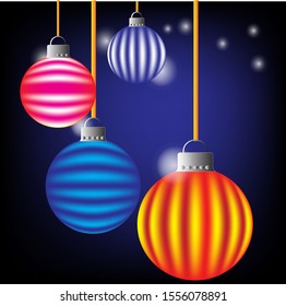 Multi color line ball For designing  card, background, christmas image