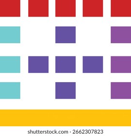Multi color and multi line box doted square icon design