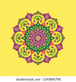 Multi Color mandala design vector