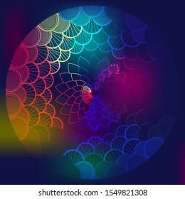 Multi color Mandala flower pattern