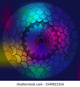 Multi color Mandala flower pattern