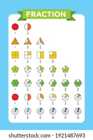 Multi color Mathematics Fraction and Shape Learning for Kids