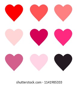 Multi color mini heart set. Vector.