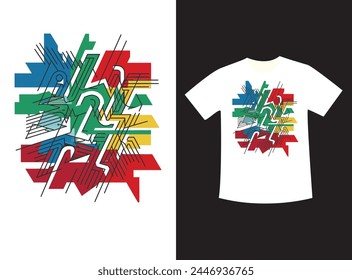Multi color mixed t-shirt design