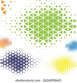 Multi Color Modern Triangle Design Vibrant Vector Art