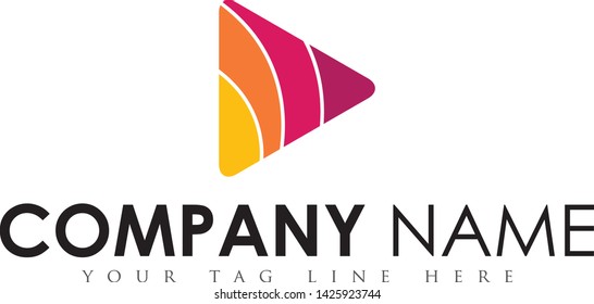Multi color music player logo design,This is high resolution/ creative/ unique/ print vector artwork. Print ready vector logo design and ready to use this logo anywhere print and website.