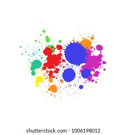 Multi Color Paint Splatter Icon Image Vector Illustration Design