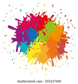 multi color paint splatter icon image vector illustration design 