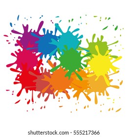multi color paint splatter icon image vector illustration design 