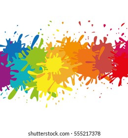 multi color paint splatter icon image vector illustration design 