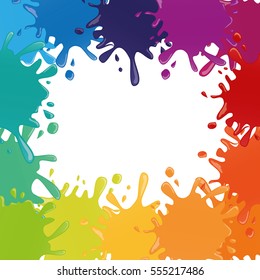 multi color paint splatter icon image vector illustration design 