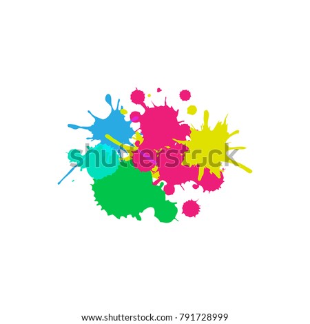multi color paint splatter icon image vector illustration design