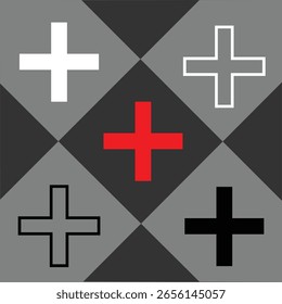 Multi color Plus icon design eps 10