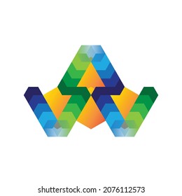 Logo de estilo de polígono multicolor