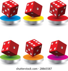 multi color presentation for dice