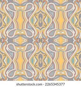 multicolor material de vectores sin soldadura paisley bandanna patrón de fondo amarillo