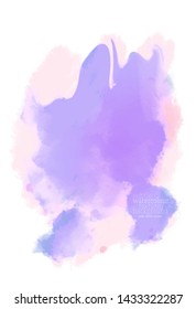 multi color soft pastel splashes. abstract aquarelle ink stains watercolor brushstrokes on white background. eps 8