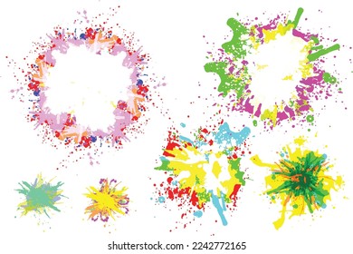 multi color splash colors, spot colors, watercolor, painted splash watercolor