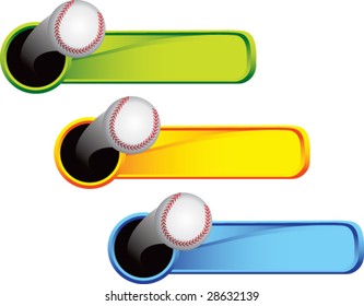 multi color thrown baseball web banner