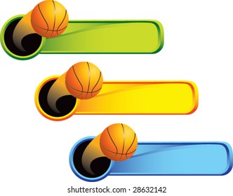 multi color thrown basketball web banner