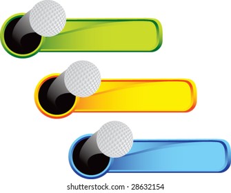 multi color thrown golf ball web banner