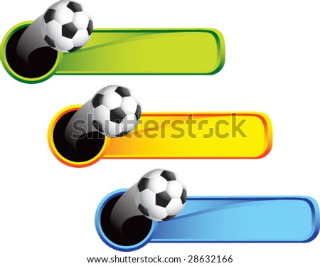 multi color thrown soccer ball web banner