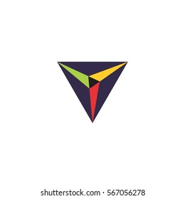 multi color triangle logo design 