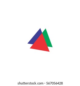 multi color triangle logo design 