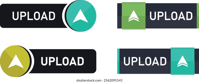 Multi color upload file icon set design
