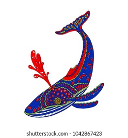 Multi color Whale Fish Vector EPS