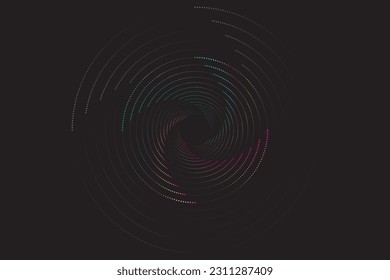 Diseño de fondo de ilustración de puntos con forma de rueda multicolor