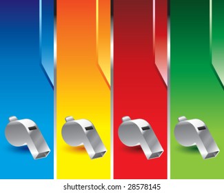 multi color whistle banners