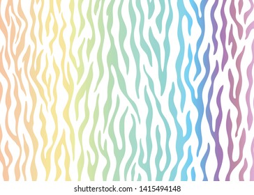 Multi color Zebra skin pattern design. Pastel gradient Animal print vector illustration background. Wildlife fur skin design illustration. For web, home decor, fashion, surface, graphic design