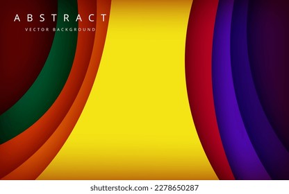 multi colored abstract colorful dynamic wavy papercut overlap layers background. eps10 vector