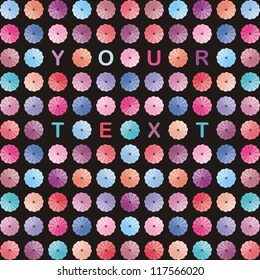 multi colored abstract floral background with text