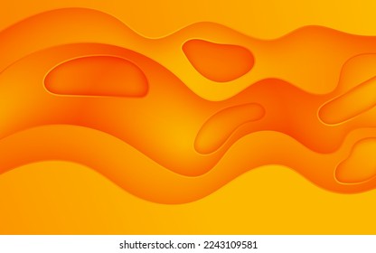 multi colored abstract orange yellow colorful gradient wavy papercut overlap layers background. eps10 vector