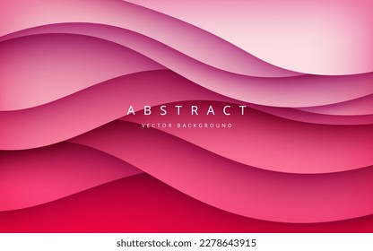 multi colored abstract pink dynamic wavy papercut overlap layers background. eps10 vector