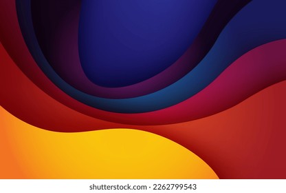 fondo de capas de solapamiento multicolor de gradiente de color rojo anaranjado verde púrpura y coloreado. vector eps10